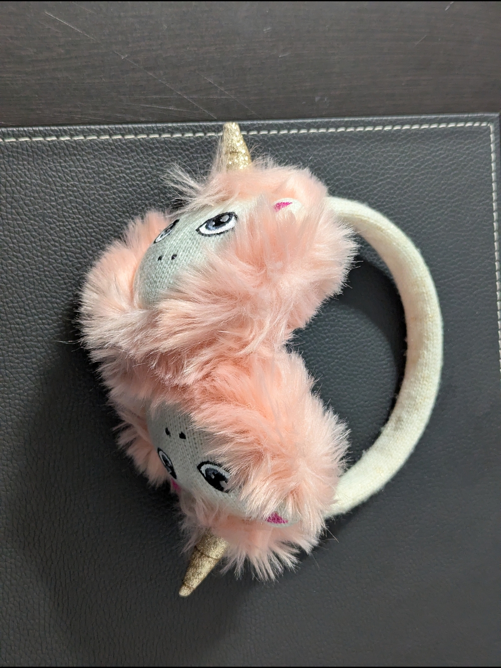Barts Pink Faux Fur Unicorn Ear Muffs Headband